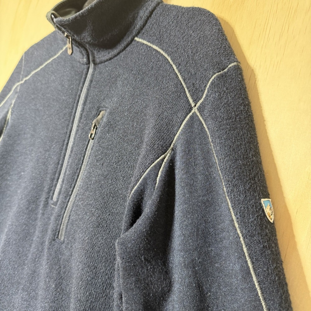 Kuhl Womens Medium Fleece Pullover 1/4 Zip Navy Outdoor Hiking Jacket - Picture 5 of 11